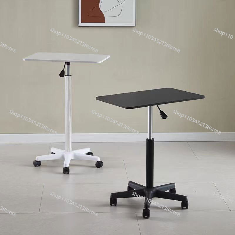 Laptop Stand Bamboo - Meja Kecil Portabel dengan Roda, Meja