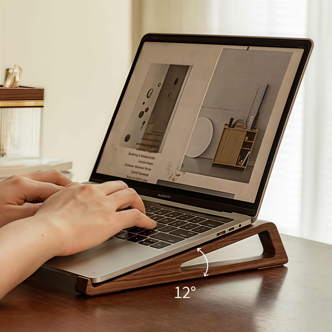 Laptop Stand Bamboo - Dudukan Laptop Kayu Lipat Portabel -