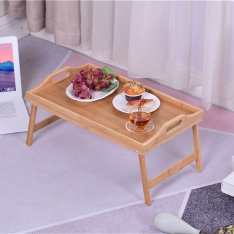 Laptop Stand Bamboo - Nampan Tempat Tidur Kayu Bambu Portabel