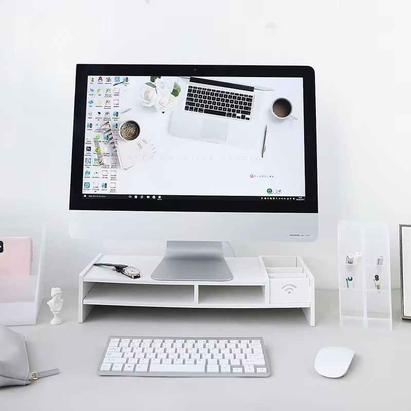 Laptop Stand Bamboo - &cPenyangga Laptop Bambu 2 Tingkat Hemat