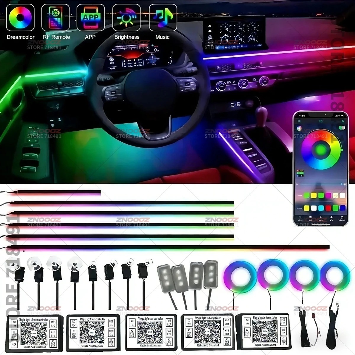 Lampu Interior Mobil RGB 22in1 - Tech Lighting Accessories ulasan dan harga