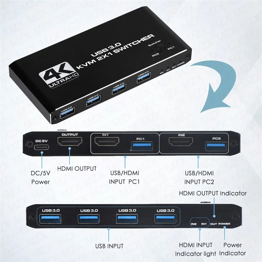 KVM Switch 4K 60Hz Switcher US - Tech Computer Accessories ulasan dan harga