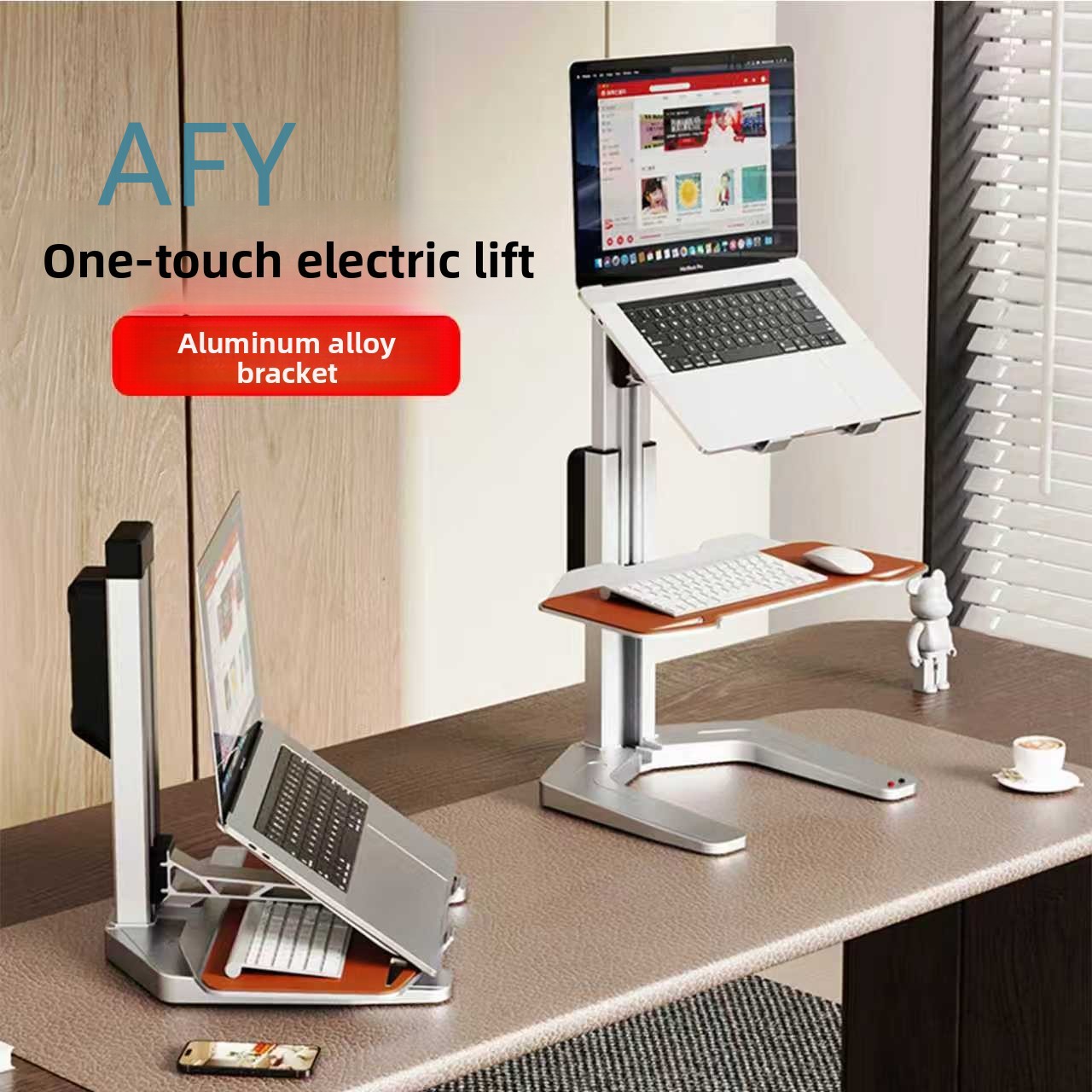 Konverter Meja Berdiri Elektri - Laptop Stand Bamboo ulasan dan harga