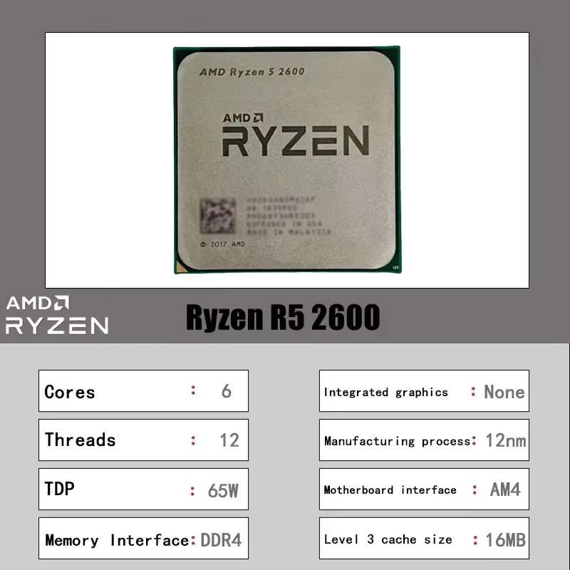 AMD Ryzen5 2600 R5 2600 CPU Ga - Amd Cpu Ryzen 5 ulasan dan harga